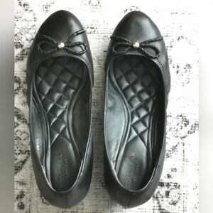 Cole Haan wedge black leather pumps round toe size 7